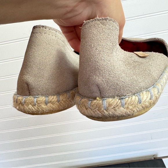 Verbenas Carmen Soft Suede Leather Taupe Slide On D'Orsay Espadrille Flats EU 39 - Picture 10 of 12